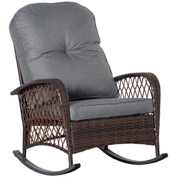 Poly Rattan Schommelstoel Met Kussen 75 X 103 X 96 Cm, Comfo, Verzenden, Nieuw