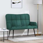 vidaXL 2-Zits Sofa Donkergroen 115 x 61 x 87 cm Stof, Verzenden, Minder dan 150 cm, Stof, Nieuw