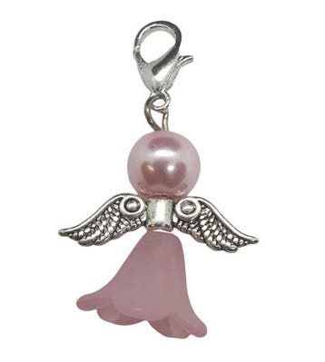 Geluks Engeltje met clip licht rose (Bedels), Ophalen of Verzenden, Nieuw, Kraal