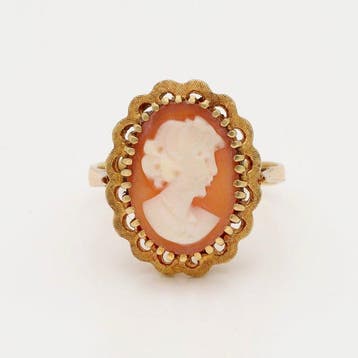 Ring - 18 karaat Geel goud - Camée, Sieraden, Tassen en Uiterlijk, Ringen, Nieuw