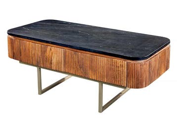 Design salontafel GATSBY 110cm massief mangohout marmeren, Ophalen of Verzenden, Nieuw