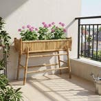 vidaXL Tuinplanter met Houder Naturel 100 x 38 x 74 cm, Tuin en Terras, Verzenden, Minder dan 60 cm, Nieuw, 60 cm of meer