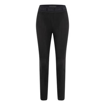 MAC • zwarte suède look legging • 36, Kleding | Dames, Broeken en Pantalons, Verzenden, Zwart, MAC, Nieuw