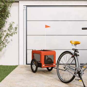 vidaXL Hondenfietstrailer oxford stof en ijzer oranje en, Dieren en Toebehoren, Verzenden, Nieuw