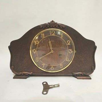 Pendule - Junghans - Hout, Glas, Metaal - 1930-1940 -, Antiek en Kunst, Antiek | Klokken