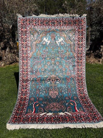 Nieuwe Ghoum Qom zijde - Tapijt - 165 cm - 95 cm, Nieuw