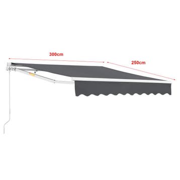 Zonnescherm Bitonto luifel handbediend met knikarm 300x250 c, Verzenden, Nieuw