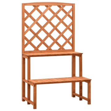 vidaXL Plantenrek met latwerk 70x42x120 cm massief vurenhout, Tuin en Terras, Verzenden, Nieuw