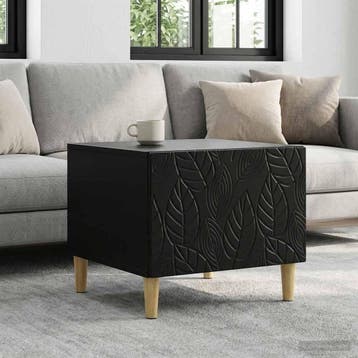 vidaXL Salontafel Zwart 50 x 49 x 40 cm Bewerkt hout, Huis en Inrichting, Tafels | Salontafels, Verzenden, Nieuw, Overige houtsoorten
