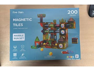 Five Stars® Magnetic Tiles - Knikkerbaan - 200 Stuks -, Verzenden, Nieuw