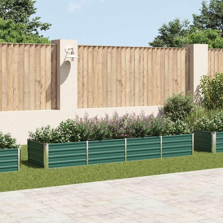 vidaXL Plantenbak verhoogd 320x80x45 cm gegalvaniseerd staal, Tuin en Terras, Bloembakken en Plantenbakken, 100 cm of meer, Nieuw