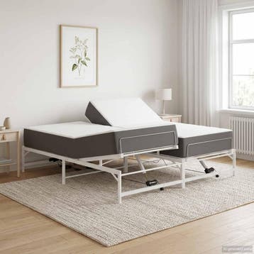 vidaXL Elektrisch Verstelbaar Bedframe Wit 160 x 200 cm, Verzenden, Nieuw, Wit, Metaal