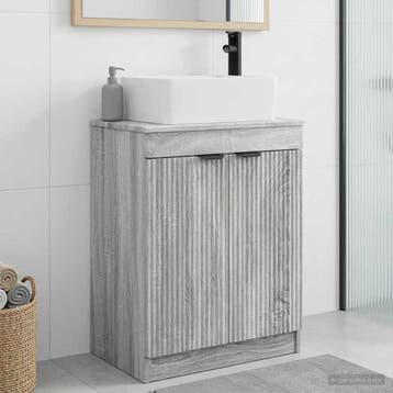 vidaXL Badkamermeubel met Wasbak Grijs Sonoma 54 x 35 x 83, Verzenden, Nieuw