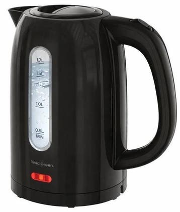 Waterkoker - 1,7L - 2200W - Met Uitneembaar Kalkfilter - Zwa, Witgoed en Apparatuur, Verzenden, Zo goed als nieuw