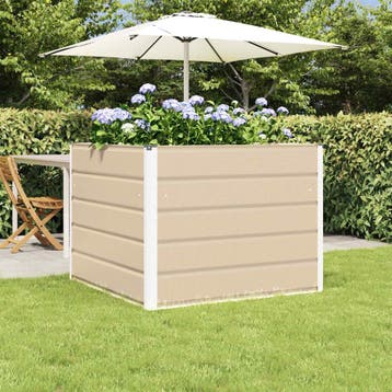 vidaXL Plantenbak Ivoor 100 x 100 x 75 cm Staal, 100 cm of meer, Verzenden, Nieuw, Metaal