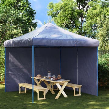 vidaXL Tentwanden met ritssluiting PE blauw 2 st, Verzenden, Nieuw