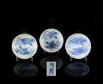 Drie Chinese bleu-de-Hue Phoenix  schalen voor de