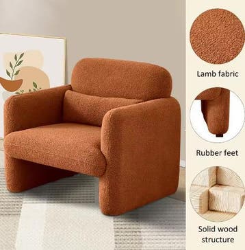 Comfortabele Enkele Fauteuil van Lamswol met Kussen, Verzenden, Nieuw
