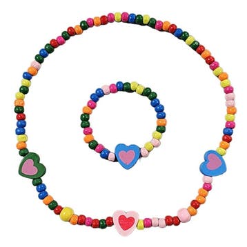 Fako Bijoux - Kinderketting en Armband - Hartjes - Gekleurd, Verzenden, Nieuw