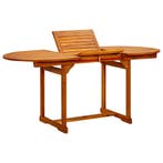 vidaXL Tuintafel (120-170)x80x75 cm massief acaciahout, Tuin en Terras, Tuintafels, Verzenden, Nieuw, Hout