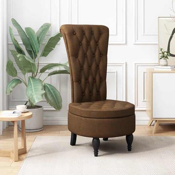 vidaXL Slipper Stoel Bruin 56,5 x 70 x 110 cm Nep Suede Leer, Huis en Inrichting, Verzenden, Nieuw