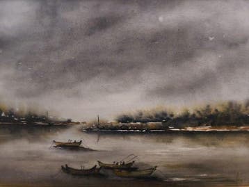Escuela Impresionista Europea (XX) - Barcas en el Rio