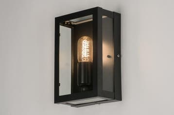Rietveld Wandlampen - Zwart, Transparant - Glas, Staal, Meta, Verzenden, Nieuw