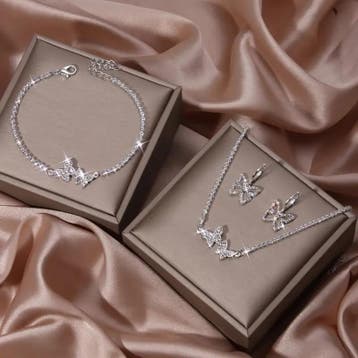 4-delige mode sieraden set voor dames - strass, Verzenden, Nieuw