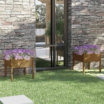 vidaXL Plantenbakken 2 st 70x70x70 cm massief grenenhout, Verzenden, Nieuw, 60 tot 100 cm, 60 cm of meer