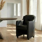 Leren eetkamerstoel Mass - Hermes Nero (zwart) - Zonder, Huis en Inrichting, Stoelen, Ophalen of Verzenden, Nieuw, Leer, Eigentijds, Modern