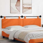 vidaXL Hangend hoofdbord Met LED-verlichting Oranje Katoen, Huis en Inrichting, Verzenden, Nieuw