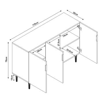 Commode Starvili dressoir 75x115x38 cm roestkleurig [en.casa, Verzenden, Nieuw