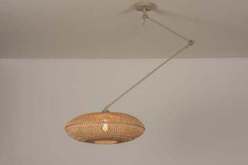 Rietveld Hanglampen - Bruin, Beige, Zand, Naturel - Metaal,, Verzenden, Nieuw