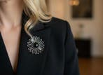 Onyx - John Lauritzen - Zilver - Broche, Antiek en Kunst