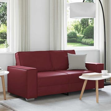 vidaXL Loveseat Wijnrood 180 cm Nep Leer, Verzenden, Nieuw, Leer, 150 tot 200 cm