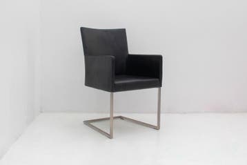 Vergaderstoel; zwart leder, Werkplek, Ophalen of Verzenden, Nieuw in verpakking, Overige typen