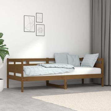 vidaXL Slaapbank massief grenenhout honingbruin 80x200 cm, Eenpersoons, Bruin, Verzenden, Nieuw