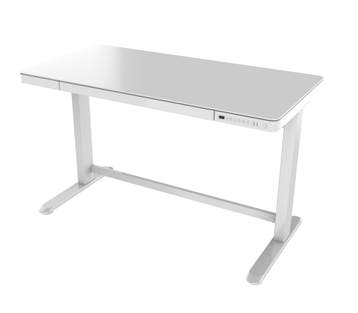 Zit-sta thuiswerkplek glas wit | 1-motor - 120x60 cm, Huis en Inrichting, Ophalen of Verzenden, Nieuw