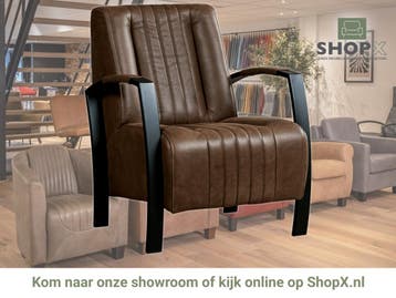 Leren fauteuil Glamour - Vintage Brown (bruin), Nieuw, Ophalen of Verzenden, 50 tot 75 cm, Industrieel, Modern, Retro