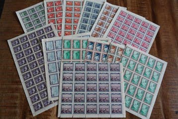 Indonesië 1949 - 13 complete vellen - Weense drukken -, Gestempeld