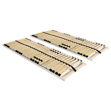 vidaXL Lattenbodems 2 st met 28 latten 7 zones 70x200 cm, Verzenden, Beige, Nieuw, 200 cm