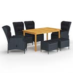 vidaXL 7-delige Tuinset donkergrijs, Verzenden, Nieuw, Hout, Tuinset