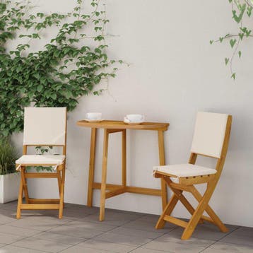 vidaXL Bistrostoelen voor buiten 2 pcs Crèmewit 38 x 46 x 85, Verzenden, Nieuw