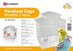 Vogelkooi Flamingo Numfor 1 Wit – Parkietenkooi 51x30x60 c, Verzenden, Nieuw, Metaal, Vogelkooi