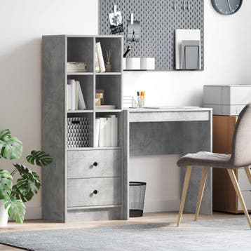 vidaXL Bureau Beton Grijs 115,5 x 40 x 127 cm 2 st, Verzenden, Nieuw