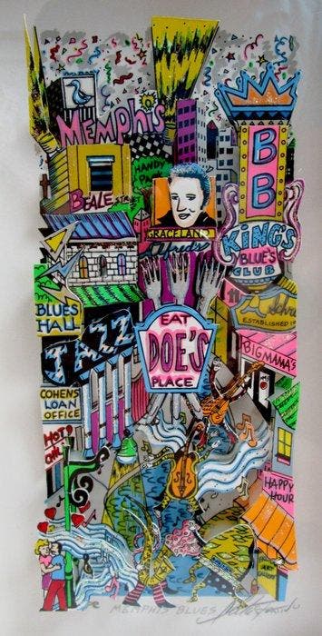 Charles Fazzino (1955) - 3D Memphis Blues