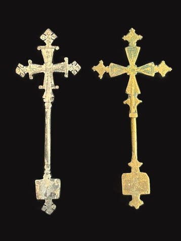 Ethiopië 2 orthodoxe donor-kruisen. Gondar. Koptisch -