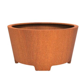 Cortenstaal plantenbak taps Ø150x80cm - Met poten, Tuin en Terras, Bloembakken en Plantenbakken, 100 cm of meer, Rond, Nieuw, Metaal