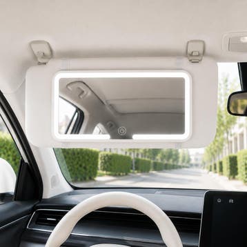 Novai - LED make up spiegel auto - 3 Lichtstanden - Wit, Wit, Nieuw, Make-up, Verzenden