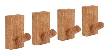 Set van 4 stevige kledinghaken voor jassen en tassen (eiken, Ophalen of Verzenden, Nieuw